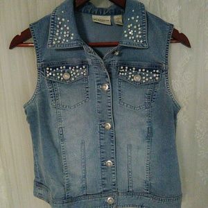 Chico's embellished denim vest